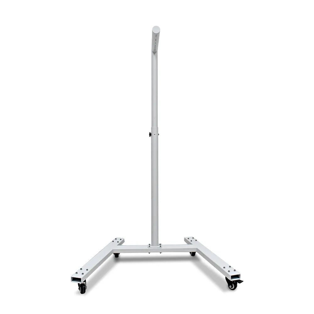 Witte stander op wieltjes voor bepaalde standen en verplaatsen roodlicht panelen