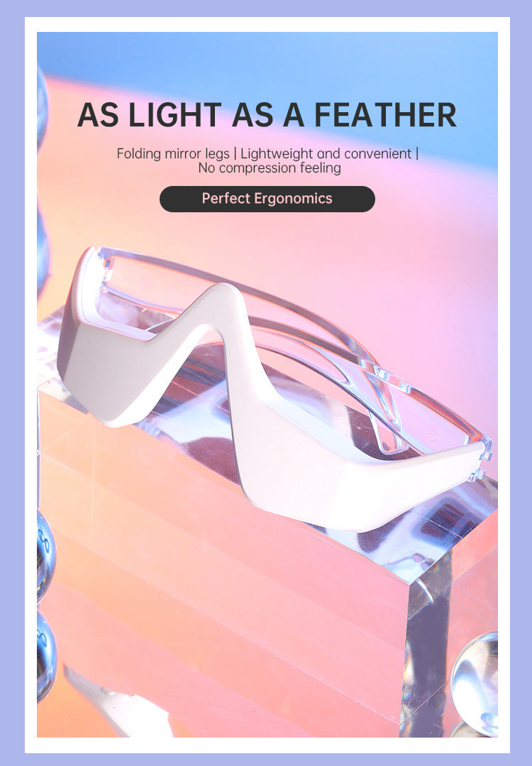 De vorm van bril en benen ergonomisch uitgebeeld t.b.v. makkelijk mee te nemen en erg licht gewicht