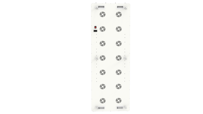 Full body paneel achterzijde met aansluiting en knop en 14 ventilatoren