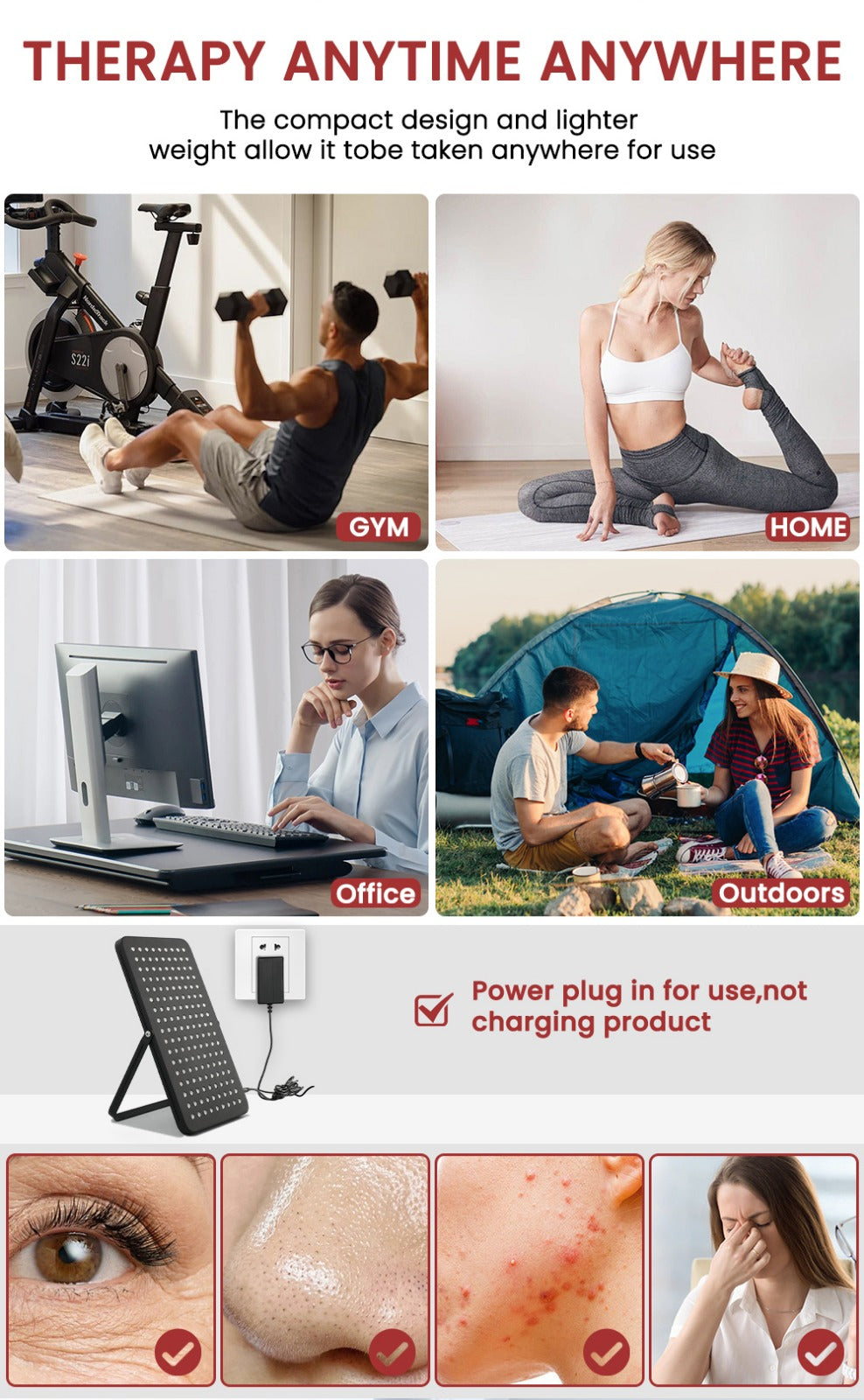 CP459PRO Ultra-dun red light fysiotherapie lamp (660nm, 850nm, 470nm)